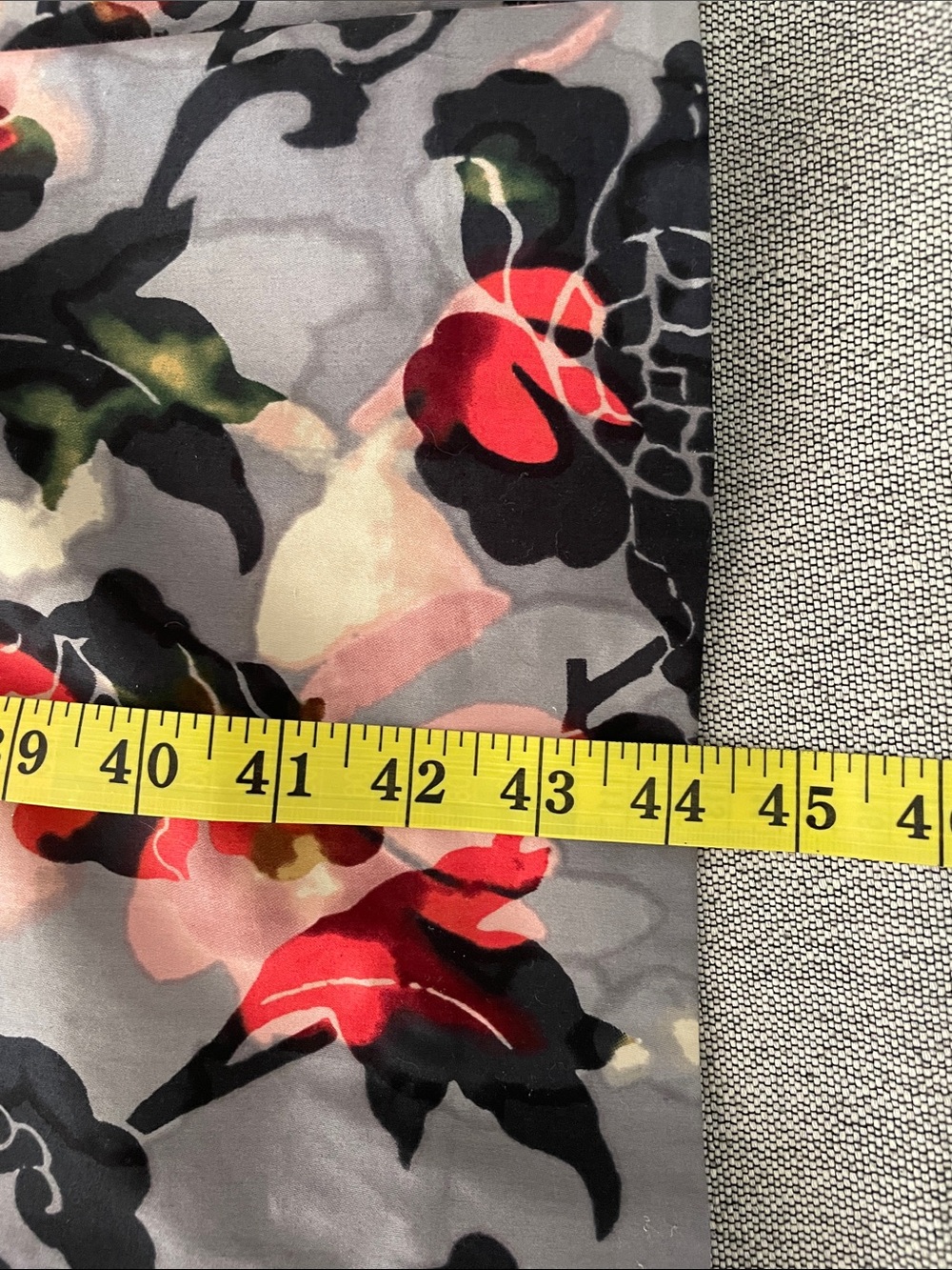 Toast UK gray, black, red cotton floral midi dress US size 10 - Picture 8 of 9